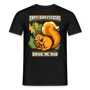 Funny squirrel saying in comic style - Men's T-Shirt - black - Front - AI Model Male 178 light (178cm)