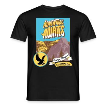 Yosemite National Park, Vintage, Tenaya Canyon - Men's T-Shirt - black - Front - AI Model Male 178 light (178cm)