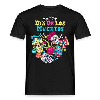Dia-de-Muertos, Mexique, Crâne De Sucre, Crâne - T-shirt homme - noir - Devant - AI Model Male 178 light (178cm)