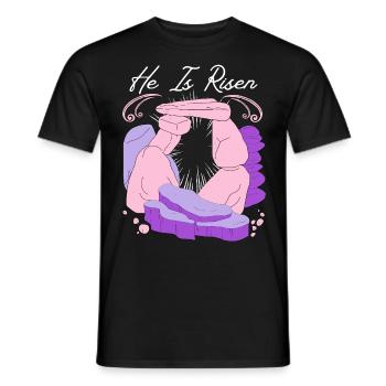 Jesus Christ Resurrection Easter Saying - Men's T-Shirt - black - Front - AI Model Male 178 light (178cm)