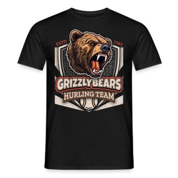 Hurling, Grizzly Bears Team, Grizzlybären Logo - Männer T-Shirt - Schwarz - Vorne - AI Model Male 178 light (178cm)