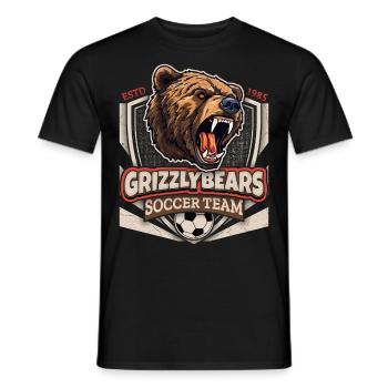 Soccer Club, Fußball, Grizzly Bears Logo - Männer T-Shirt - Schwarz - Vorne - AI Model Male 178 light (178cm)
