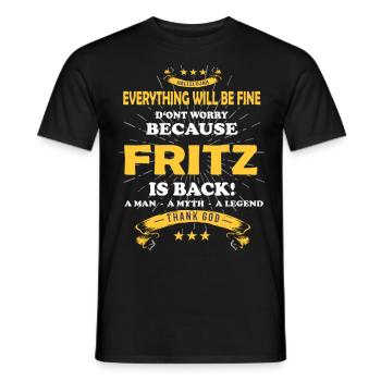 Tout ira bien Fritz Is back - T-shirt homme - noir - Devant - AI Model Male 178 light (178cm)