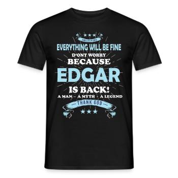 Tout ira bien Edgar est de retour - T-shirt homme - noir - Devant - AI Model Male 178 light (178cm)