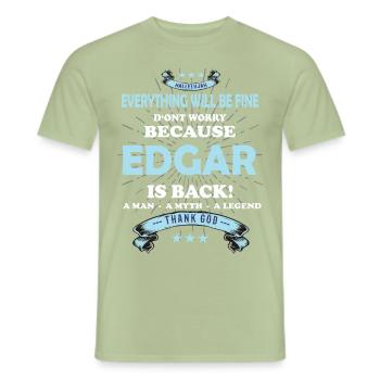 Tout ira bien Edgar est de retour - T-shirt homme - vert sauge - Devant - AI Model Male 178 light (178cm)