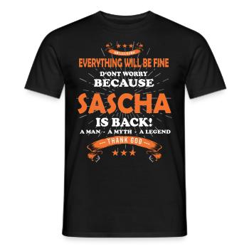 Tout ira bien Sascha est de retour - T-shirt homme - noir - Devant - AI Model Male 178 light (178cm)