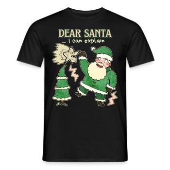 Santa Claus, Weihnachtsmann lustiger Spruch Comic - Männer T-Shirt - Schwarz - Vorne - AI Model Male 178 light (178cm)