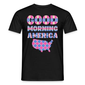 États-Unis, en disant Good Morning America - T-shirt homme - noir - Devant - AI Model Male 178 light (178cm)