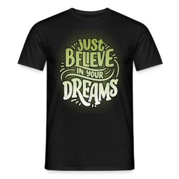 Citation de motivation Croyez-en-votre-rêves - T-shirt homme - noir - Devant - AI Model Male 178 light (178cm)