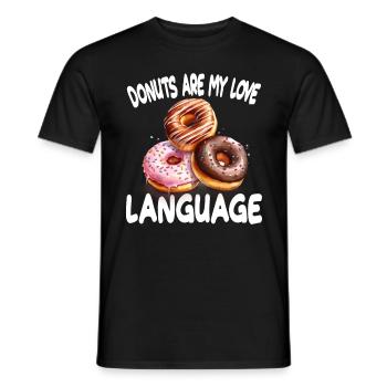 Donut Are My Love Language für einen - Männer T-Shirt - Schwarz - Vorne - AI Model Male 178 light (178cm)