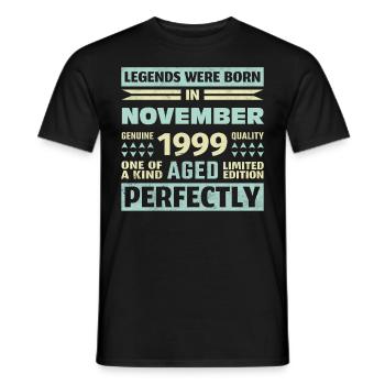 24th Birthday November Vintage 1999 Vintage - Men's T-Shirt - black - Front - AI Model Male 178 light (178cm)