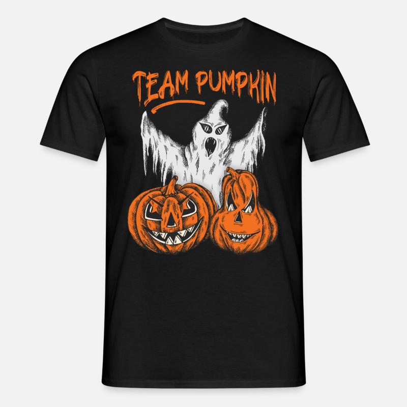 Ghost og græskar, siger Team Pumpkin Ghost - T-shirt til herrer - sort
