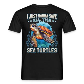 Sea Turtle, Sea Turtle Funny Saying - Men's T-Shirt - black - Front - AI Model Male 178 light (178cm)