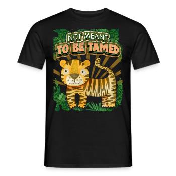 Tigre Kawaii, Tigre De La Jungle, Dicton Drôle - T-shirt homme - noir - Devant - AI Model Male 178 light (178cm)