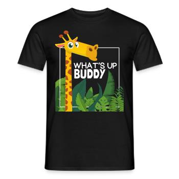 Funny Giraffe, Comic Style, Saying - Men's T-Shirt - black - Front - AI Model Male 178 light (178cm)