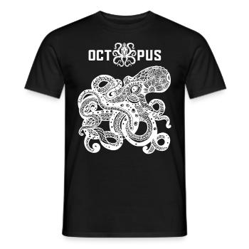 Octopus, Octopus Octopus, Octopus Illustration - Men's T-Shirt - black - Front - AI Model Male 178 light (178cm)