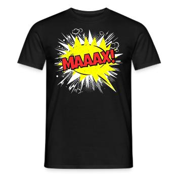 Max Name Lustige Sprechblase Maaax! - Männer T-Shirt - Schwarz - Vorne - AI Model Male 178 light (178cm)