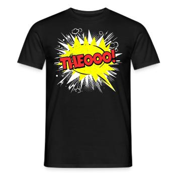 Theo Name Lustige Sprechblase Theooo! - Männer T-Shirt - Schwarz - Vorne - AI Model Male 178 light (178cm)