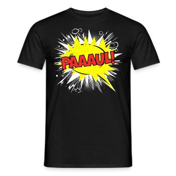 Paul Name Funny Speech Bubble Paaaul! - Men's T-Shirt - black - Front - AI Model Male 178 light (178cm)