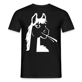 Lama Drôle Silhouette Effronté Amusant Lamas - T-shirt homme - noir - Devant - AI Model Male 178 light (178cm)