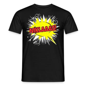 Niklas Name Funny speech bubble Niklaaas! - Men's T-Shirt - black - Front - AI Model Male 178 light (178cm)