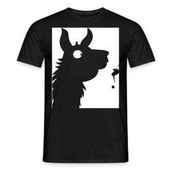 Funny Llama Silhouette Cheeky Fun Llamas - Men's T-Shirt - black - Front - AI Model Male 178 light (178cm)