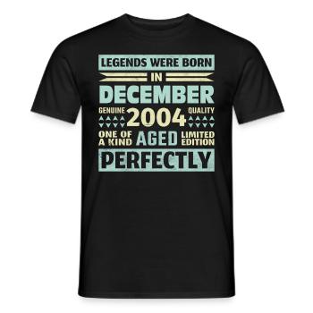 19th Birthday December Vintage 2004 Vintage - Men's T-Shirt - black - Front - AI Model Male 178 light (178cm)