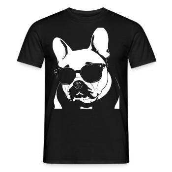 Funny French Bulldog with Sunglasses French Bulld - Men's T-Shirt - black - Front - AI Model Male 178 light (178cm)