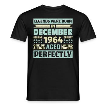 59th Birthday December Vintage 1964 Vintage - Men's T-Shirt - black - Front - AI Model Male 178 light (178cm)
