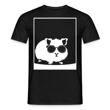 Cochon d’Inde drôle avec des lunettes de soleil Cochons d’Inde - T-shirt homme - noir - Devant - AI Model Male 178 light (178cm)