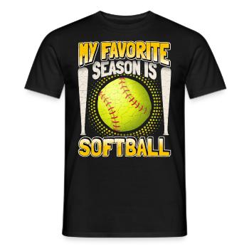 Joueur de softball, dicton sportif drôle - T-shirt homme - noir - Devant - AI Model Male 178 light (178cm)
