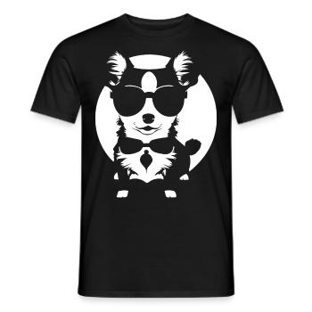 Funny Chihuahua wearing Sunglasses Chihuahuas - Men's T-Shirt - black - Front - AI Model Male 178 light (178cm)