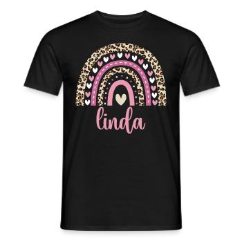 Linda Regenbogen Name Geburtstag Linda - Männer T-Shirt - Schwarz - Vorne - AI Model Male 178 light (178cm)