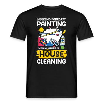 Painting With No Chance Of House Cleaning - Männer T-Shirt - Schwarz - Vorne - AI Model Male 178 light (178cm)