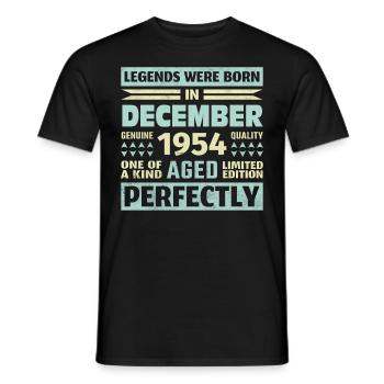 69th Birthday December Vintage 1954 Vintage - Men's T-Shirt - black - Front - AI Model Male 178 light (178cm)