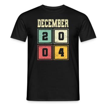 19th Birthday December Vintage 2004 Vintage - Men's T-Shirt - black - Front - AI Model Male 178 light (178cm)