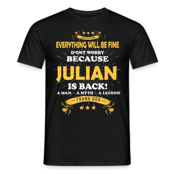 Everything will be fine Julian Is back - Männer T-Shirt - Schwarz - Vorne - AI Model Male 178 light (178cm)