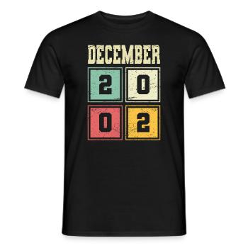 21. Geburtstag Dezember Jahrgang 2002 Vintage - Männer T-Shirt - Schwarz - Vorne - AI Model Male 178 light (178cm)