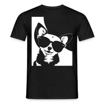 Funny Chihuahua wearing Sunglasses Chihuahuas - Men's T-Shirt - black - Front - AI Model Male 178 light (178cm)