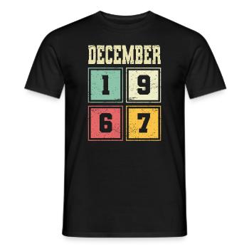 56. Geburtstag Dezember Jahrgang 1967 Vintage - Männer T-Shirt - Schwarz - Vorne - AI Model Male 178 light (178cm)