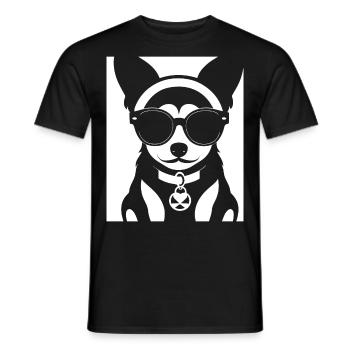 Lustiger Chihuahua mit Sonnenbrille Chihuahuas - Männer T-Shirt - Schwarz - Vorne - AI Model Male 178 light (178cm)