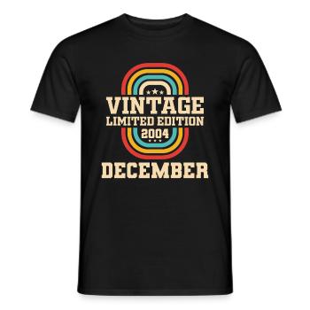 19. Geburtstag Dezember Jahrgang 2004 Vintage - Männer T-Shirt - Schwarz - Vorne - AI Model Male 178 light (178cm)