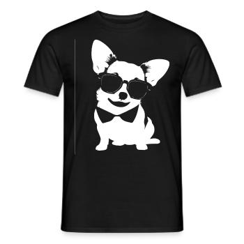 Funny Chihuahua wearing Sunglasses Chihuahuas - Men's T-Shirt - black - Front - AI Model Male 178 light (178cm)