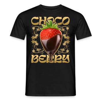 Strawberry with chocolate - Men's T-Shirt - black - Front - AI Model Male 178 light (178cm)