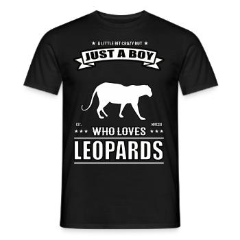 Juste un garçon qui aime la tenue léopard - T-shirt homme - noir - Devant - AI Model Male 178 light (178cm)