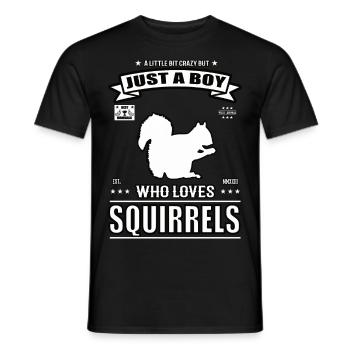 Just a Boy Who Loves Squirrel Outfit - Men's T-Shirt - black - Front - AI Model Male 178 light (178cm)