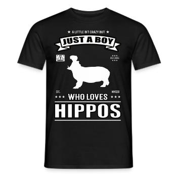 Juste un garçon qui aime la tenue d’hippopotame - T-shirt homme - noir - Devant - AI Model Male 178 light (178cm)