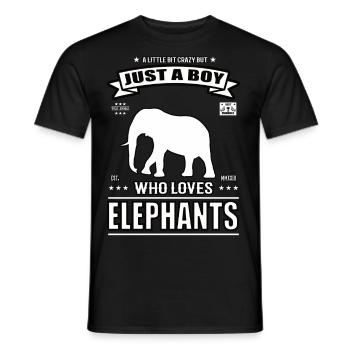 Just a Boy Who Loves Elephant Outfit - Men's T-Shirt - black - Front - AI Model Male 178 light (178cm)