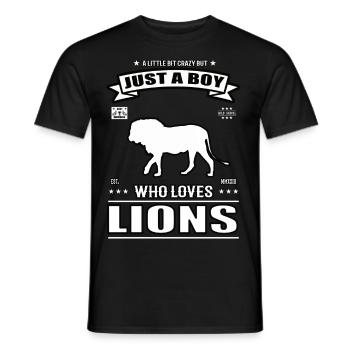 Just a Boy Who Loves Lions Outfit - Men's T-Shirt - black - Front - AI Model Male 178 light (178cm)