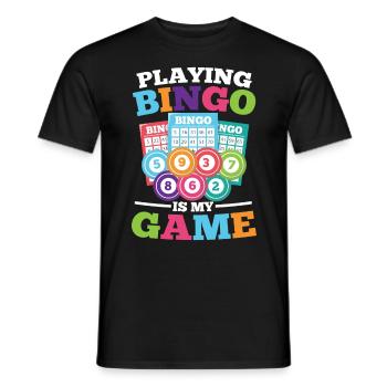 Playing Bingo Is My Game für einen Bingo Spieler - Männer T-Shirt - Schwarz - Vorne - AI Model Male 178 light (178cm)